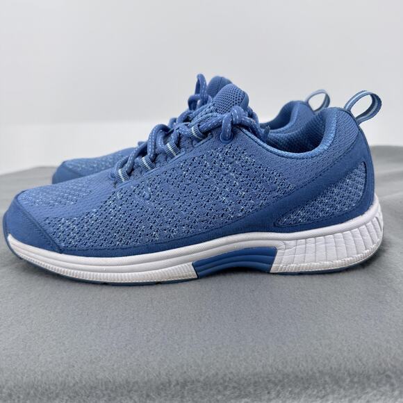 Orthofeet Orthopedic Knit Coral Sneakers Womens 9 2E X Wide Blue 984 Walking - Picture 2 of 9